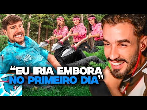 HOMENS X MULHERES DISPUTAM $500,000! QUEM SOBREVIVE NA NATUREZA SELVAGEM? | REACT MR BEAST