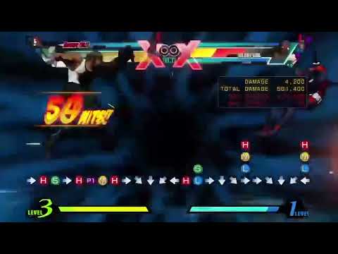 Ultimate Marvel Versus Capcom 3. Nova/Spencer/Dr. Doom 100% Damage Combo with Energy Javelin. UMVC3