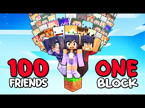 Aphmau - 100 FRIENDS on ONE BLOCK in Minecraft!