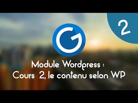 Formation IMM Module Wordpress Cours tuto 2 le contenu selon Wordpress
