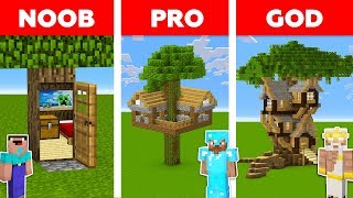 Download lagu Minecraft HIDDEN TREE HOUSE CHALLENGE 🏡🌳 / Noob vs Pro vs God in Minecraft mp3