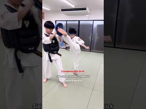 【コンビネーションドリル】 サイドステップ→上突き→ハイキック #大谷道場 #空手 #karate #martialarts #shorts #shortvideo
