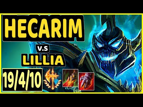 ALBETRAYBER (HECARIM) vs LILLIA - 19/4/10 KDA JUNGLE GAMEPLAY - EUW Ranked GRANDMASTER