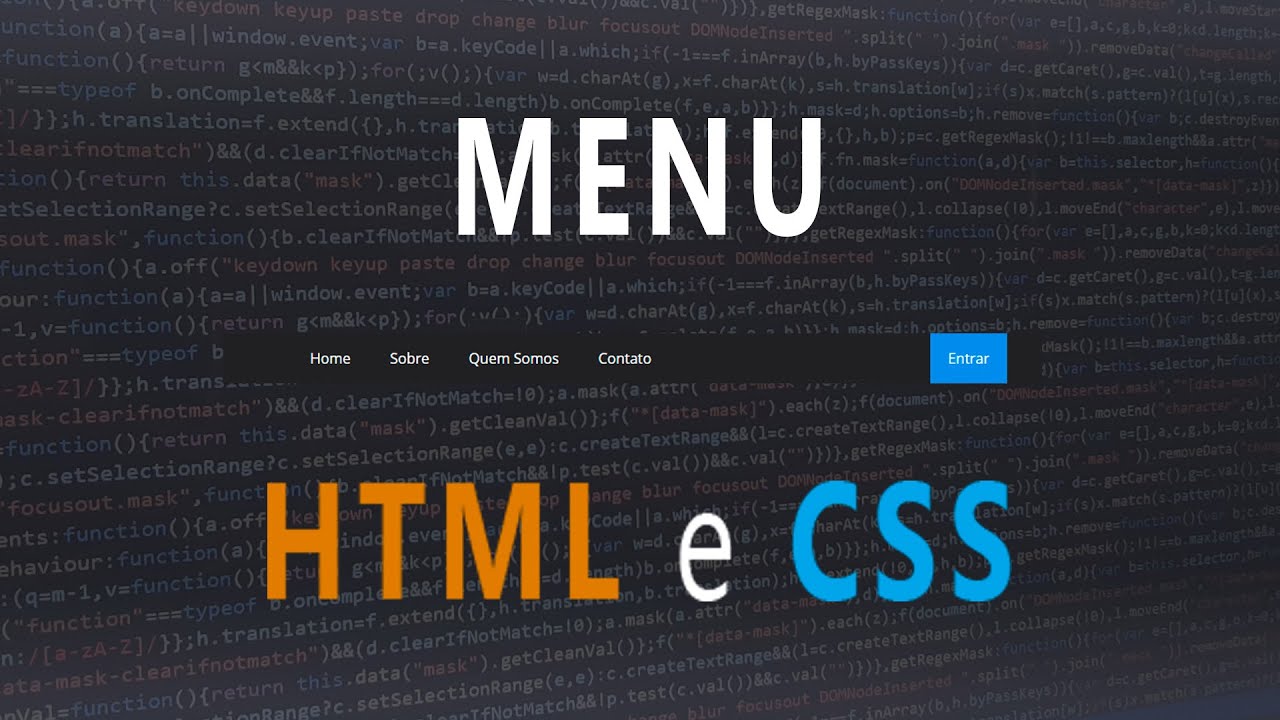 Criando um menu horizontal com HTML e CSS
