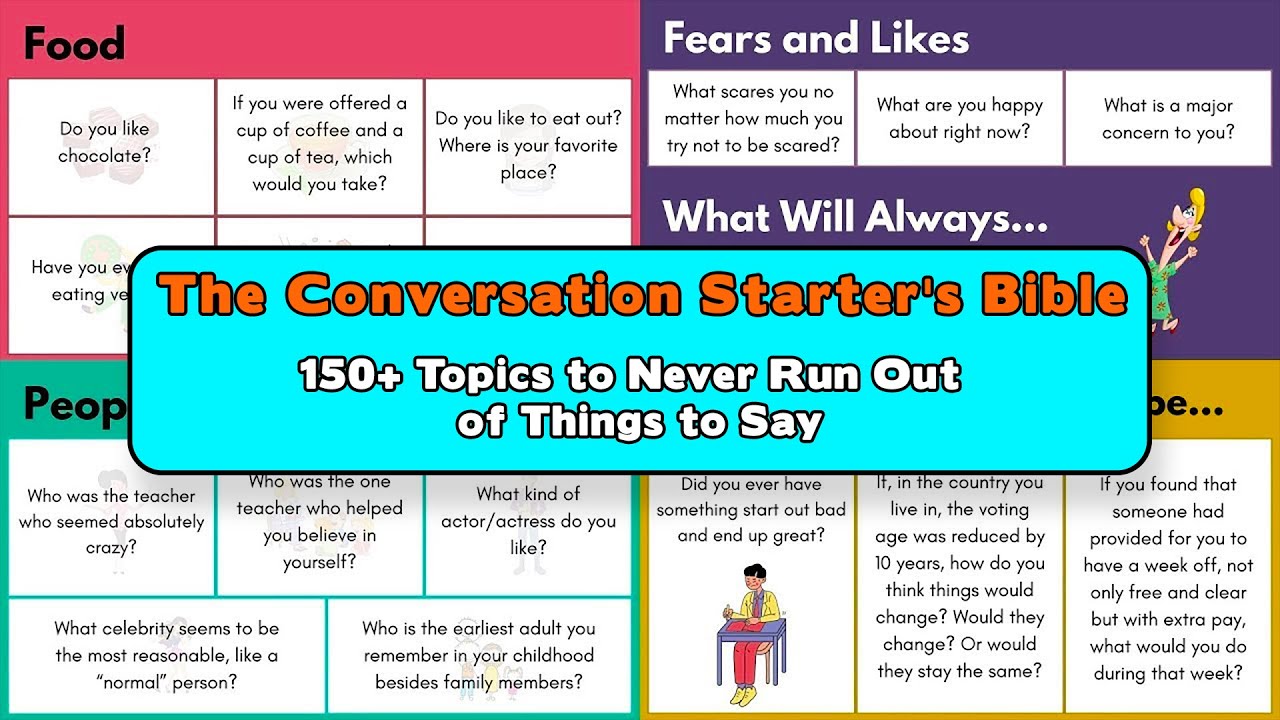 150+ Great Topics to Start a Conversation | Conversation Topics | Conversation Starters