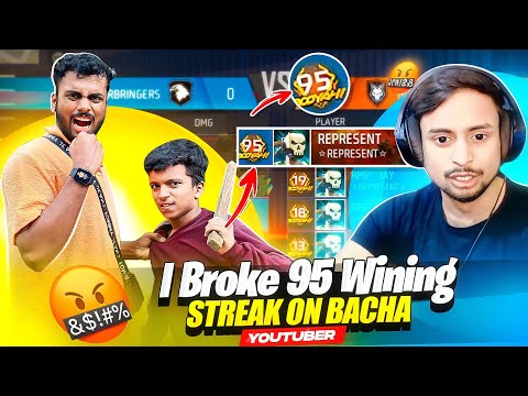 I Broke 95 Winning Streak Of Angry  Baccha youtuber Challenge Me for Fight In Real Life