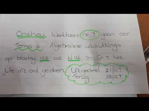 WISKUNDE GRAAD 8: 23 Julie 2020 - periode 8 (23088)