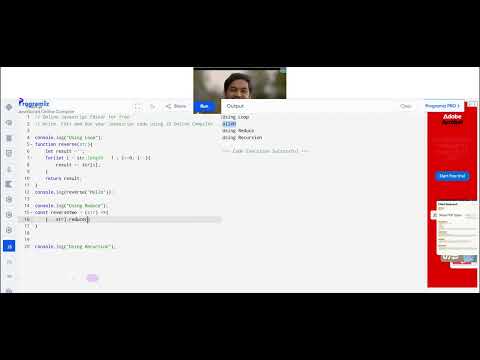 Javascript Interview Questions Day 12 Reverse The String Without Using Reverse Method