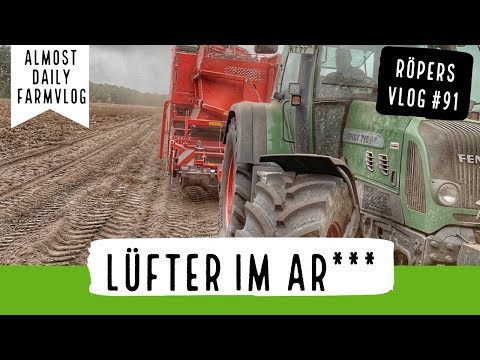 Water on the harvester and fan in the ass