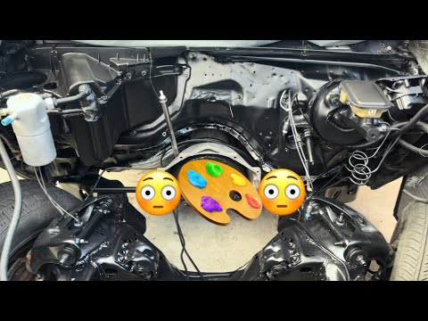 Painted engine bay on my 87 Monte Carlo SS Gbody with Dupli-Color VHT Roll Bar and Chassis Paint