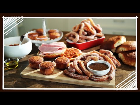 Spanish Breakfast - Churros, Magdalena, Tostadas with...