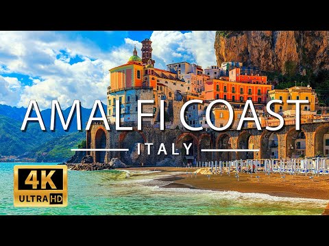 FLYING OVER AMALFI COAST (4K UHD) - Relaxing Music Along With Beautiful Nature Videos - 4K Video
