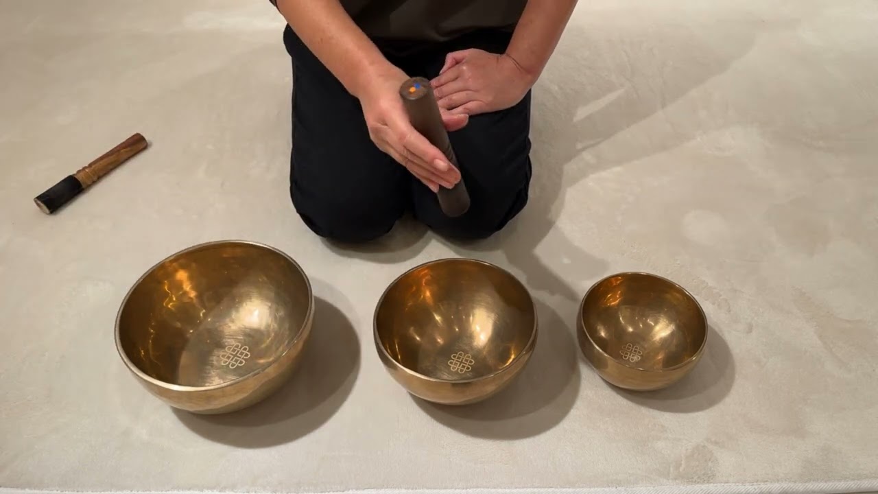 チベット・シンギングボウル３点セット（小・小中・中）『音輪（とわ）』浄化・瞑想・ヨガ・ヒーリング・マインドフルネス｜amanamana アマナマナ