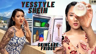Korean Skincare Products, Skincare Fridge & Try-On YesStyle, SHEIN & Behind Beauty Haul