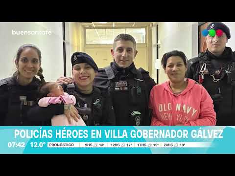 Policías del Comando Radioléctrico de Villa Gobernador Gálvez salvaron a una beba de un mes
