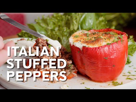 Italian stuffed bell peppers with ground turkey