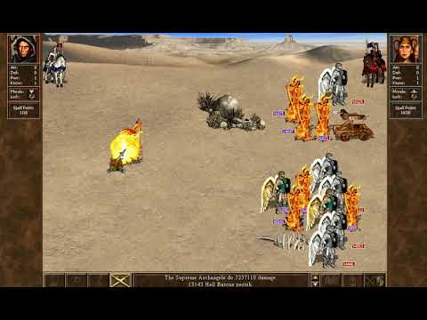 Heroes III WoG - Supreme Archangels vs Hell Barons (99999 of each unit)