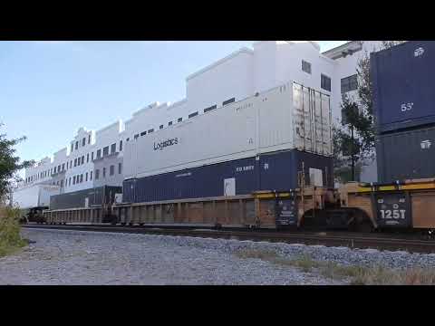 Morning FEC Freight Train 101 By Boynton Beach Plus Amtrak 97 & Tri-Rail 2-14-26