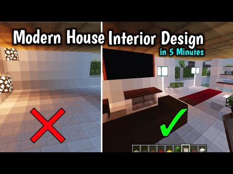 Minecraft Modern House Interior Build Designs(Very easy)
