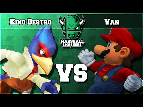 King Destro (Falco, Marth) Vs. Van (Mario, Cptn. Falcon) - Marshall Smashers SSBM 12/1/15