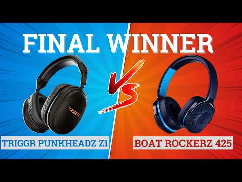 Thumbnail for boat rockerz 425 vs Triggr Punkheadz Z1⚡ Full Comparison ⚡Best for Music, Bass & Gaming 🔥