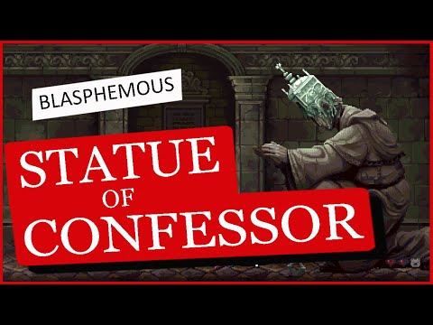Statue of Confessors in Library of Negated Words (Confessor Arena) - Blasphemous