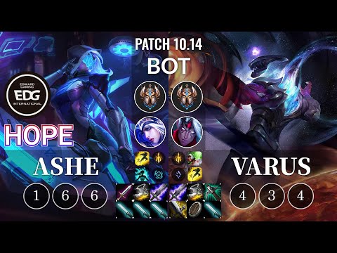 EDG Hope Ashe vs Varus Bot - KR Patch 10.14