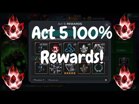 Act 5 100% Rewards Opening! 4 5* Crystals! - Marvel Contest Of Champions