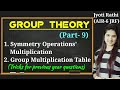 Group Multiplication table of Symmetry operations|C2v point group|Water molecule|Group theory Hindi