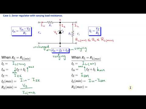 Zener Diode Regulation - Varying load resistance, Varying input voltage and Varying input resistance