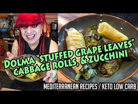 Turkish Dolma - Meat Stuffed Grape Leaves - Cabbage...