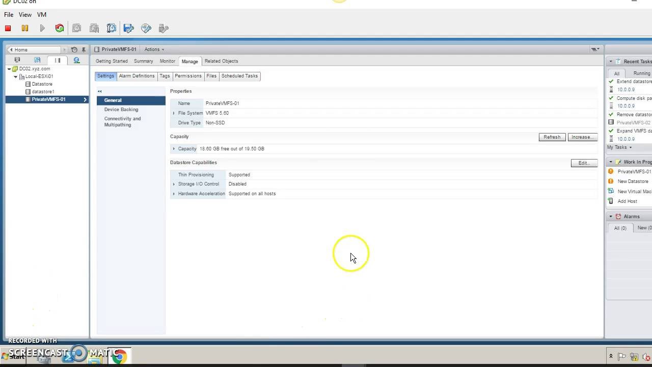 Lab 11: Managing VMware vSphere VMFS
