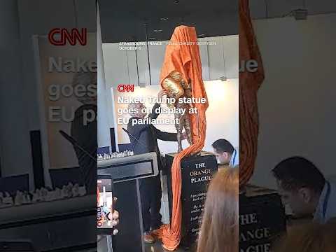 Naked  Trump statue goes on display at EU parliament