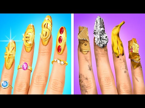 BEAUTY Problems With LONG NAILS and HAIR - RICH vs BROKE Crazy Girly Struggles by La La Life