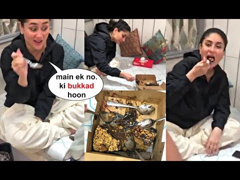 Kareena Kapoor So Hungry Finishes Entire Cake - Funny Video