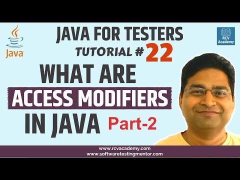 Java for Testers 22 Access Modifiers in Java with Example Part 2