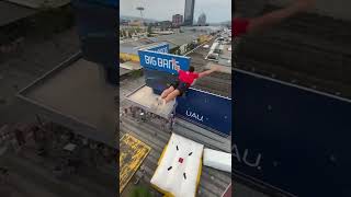 Assassins creed leap of faith 😎💀 #jump #parkouring #parkourstrength #parkourlife