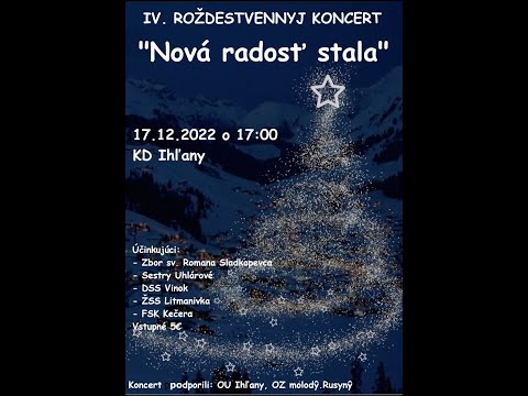 Roždestvennŷj koncert - Nova radosť stala - Ihľany 2022