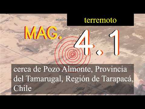 Un terremoto leve de magnitud 4,1 se produjo cerca de Pozo Almonte, provincia de Tamarugal, Región