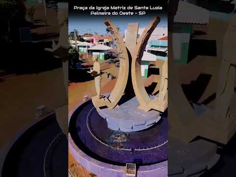 PALMEIRA DO OESTE SP, PROJETO VISÃO AÉREA - PRAÇA DA IGREJA MATRIZ DE SANTA LUZIA.