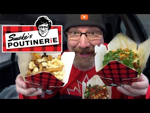 MUKBANG 먹방 | Poutine de churrasco coreano, frango com manteiga e poutine tradicional da Smoke's Poutinerie