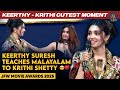 Keerthy Suresh Teaches Malayalam To Krithi Shetty ️ Cutest Moment JFW Movie Awards 2025