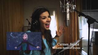 Carmen Sarahi doblando Frozen - Libre Soy (fragmento)