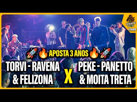 (SOBRE ROCK🤘😂) TORVI, RAVENA & FELIZONA x PEKE, MOITA TRETA & PANETTO - SEMI FINAL |APOSTA 3 ANOS 🤑|