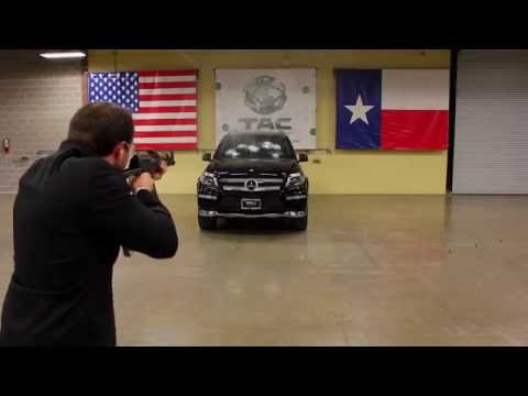 Mercedes class GL armor vs AK 47 kalashnikov tommy submachine gun