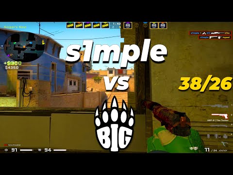 CSGO POV NAVI s1mple (38/26) vs BIG (mirage) @ IEM Rio 2023