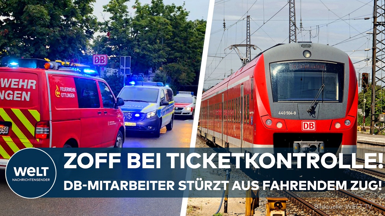 ZUG-DRAMA: Schock nach Ticketkontrolle im Zug! DB-Mitarbeiter stürzt nach Gerangel aus fahrendem Zug