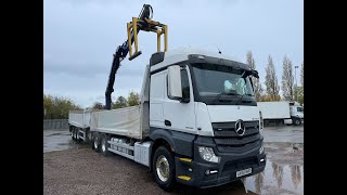 Mercedes-Benz ACTROS 2546 *EURO 6* 6X2 DRAWBAR OUTFIT BRICK GRAB – 2018 – AX68 flatbed truck | Image 4 - Autoline