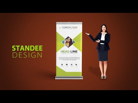 How to Design Corporate Roll Up Banner Photoshop Tutorial Professional Roll Up Vertex Graphic