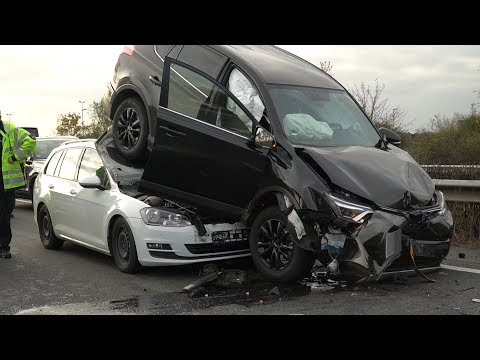 Spektakulärer Unfall auf der A1 bei Bramsche